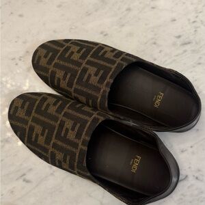 Fendi Black and Brown Loafers